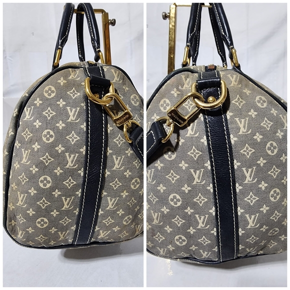 LOUIS VUITTON Encre Idylle Monogram Speedy 30 Bandouliere Satchel Bag Black/Grey - Picture 8 of 16